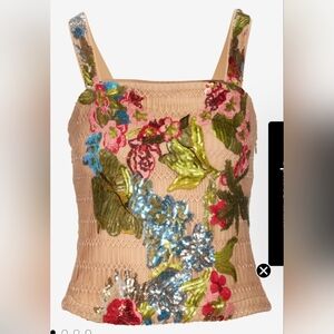 Boston Proper Floral Embroidered Tank Top